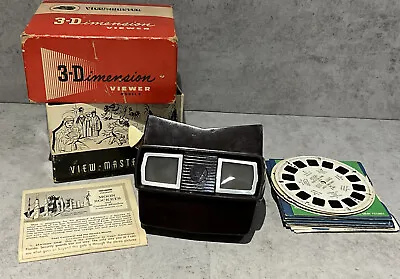 Vintage 1950’s View-Master Model E 3-Dimension Viewer In Original Box W Reels • $20