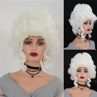 Costume Wig Royal Court Hat Wig Role Playing 18  Wig Pure White Cosplay Wig • $42.33