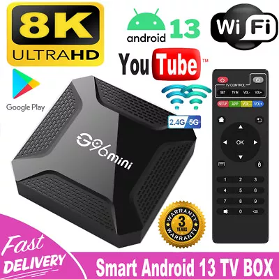 Android 13.0 Smart TV Box 8K HDMI Quad Core HD 2.4G WIFI Media Stream Player • $20.99
