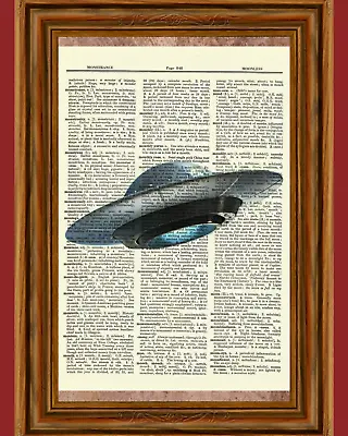  Flying UFO Extraterrestrial Dictionary Art Print Picture Poster Outer Space • $5.99