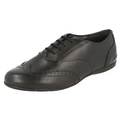 Girls F & G & H Fit Dance Honey Black Leather Brogue Shoes Clarks SALE £9.99 • £9.99