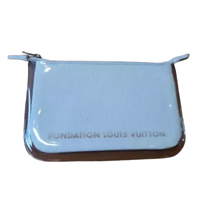 Louis Vuitton Fondation Exclusive Skeleton Pouch Clear Vinyl Denim White Zip • $105