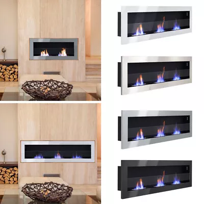 Fire Burner Bio Ethanol Fireplace Biofire Wall Mount/Insert Stove StainlessSteel • £169.95