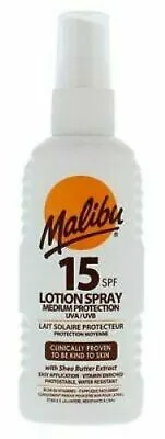 £5.99 • Buy Malibu Sun Tan Medium Protection Lotion Spray SPF 15 - 100ml Travel Size