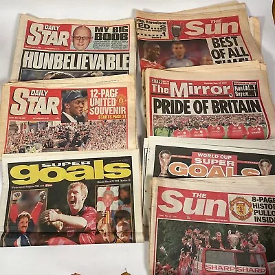 Manchester United 1999 Treble Winners Newspapers The Sun Daily Star Mirror Rare • £39.99