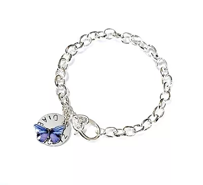 Medical Alert Bracelet Warning SP Medical Disc & Enamel Butterfly Charm • £5.99