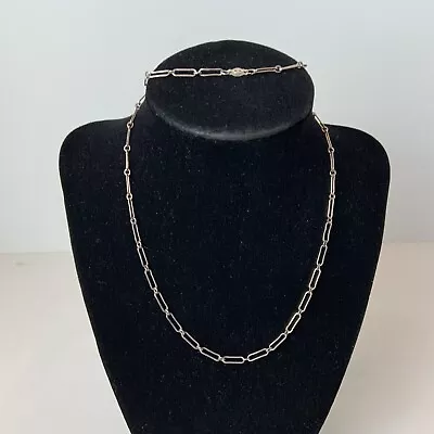 VTG Maui Divers Silver Dainty Paperclip Chain Necklace Signed Sterling • $79.99