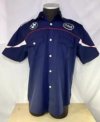 BMW Button Shirt Blue Size XXL Sauber Formula 1 Team Petronas Pit Crew Intel • $124.88