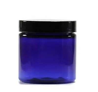 Blue 2 Oz Plastic Jar Black Lid - Pack Of 12  • $28.76