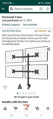 Wali M004 Quad Mount LCD Monitor Stand - Black • $30