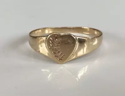Small Vintage 9ct Gold Signet Ring Tiny Size  F  Lightweight 1 Gramm • $87.15