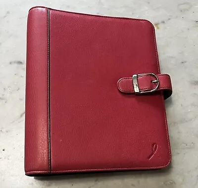 DAY TIMER - DESK 1 1/8 - Pink Leather PLANNER Classic Franklin Covey + Extra Acc • $44.99