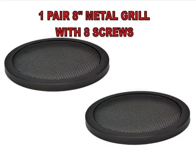 1 Pair 8  Inch Car Speaker Woofer Steel Mesh Grill W/ Speed Clips & Screws Gt-8 • $19.95