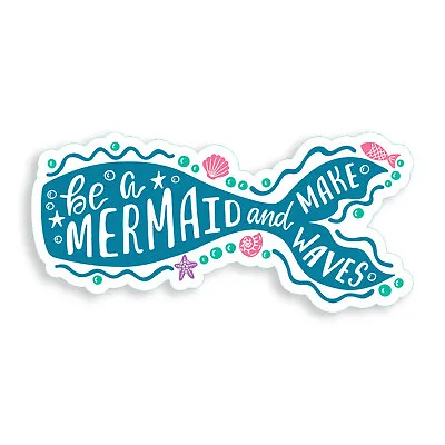 Be A Mermaid Sticker Beach Sea Laptop Cup Cooler Car Vehicle Window Bumper Decal • $2.95
