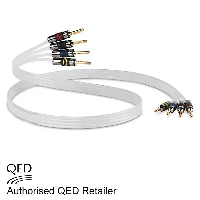 QED Silver Anniversary XT BI-WIRE Cable 4+4 AIRLOC Forte Plugs Fitted 1 X 2m • £75.95