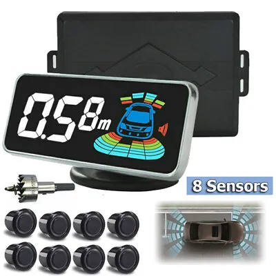 Auto Parking Sensors LCD Display Car Reverse Radar System Alarm Kit + 8 Probe #T • $72.93