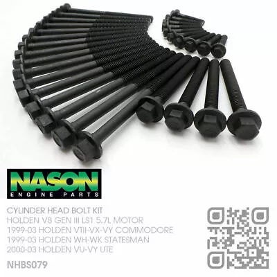 $89.48 • Buy Nason Head Bolt Kit V8 Gen Iii Ls1 5.7l Motor Holden Vt-vx-vy Commodore/calais