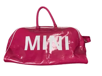 BMW Mini Cooper Hot Pink Patent Duffel Gym Travel Overnight Bag Large • $39.99