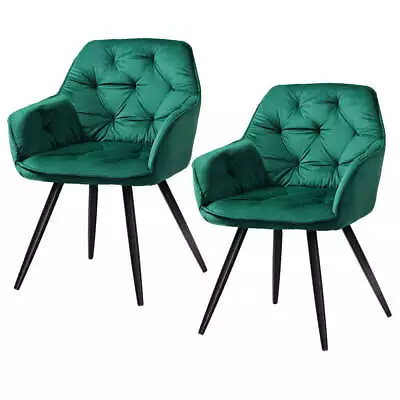 Artiss Set Of 2 Calivia Dining Chairs Kitchen Chairs Upholstered Velvet Green • $169.39