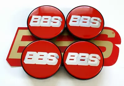 NEW REAL BBS RED & SILVER  70mm  5 TAB CENTER CAP EMBLEMS 10.02.3605 • $88.95