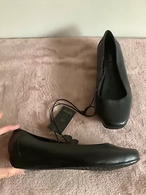 £16 • Buy NEW Matalan Black Soft Leather Slip On Flat Dolly Ballet Shoes 6 39 RRP £20