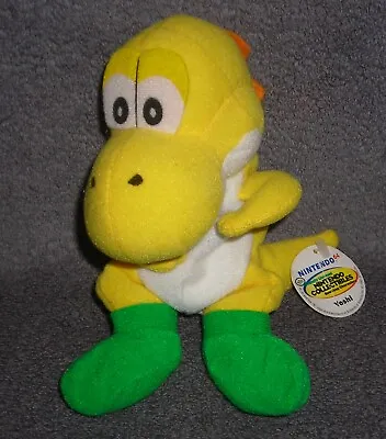 Nintendo 64 Super Mario Brothers Yellow Yoshi Green Feet 7  Plush Beanie 1997  • $49.95