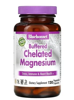 Bluebonnet Nutrition - Buffered Chelated Magnesium - 120 Veg Caps - Exp: May 26 • £46.99