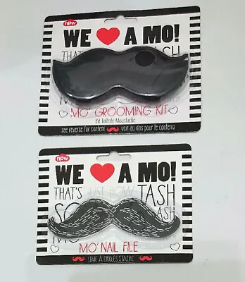 £2.79 • Buy WE LOVE HEART A MO Moustache Theme GROOMING Mini Comb Scissors Kit Or NAIL FILE