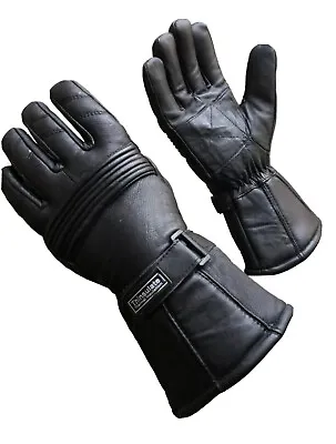 Mens Genuine Leather Motorcycle Motorbike 3M Thermal Thinsulate Gloves Winter • $9.35