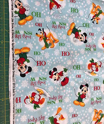 Mickey Mouse It Looks Like Snow 100% Cotton  Fabric Sold By The Yard #869 • $8.79