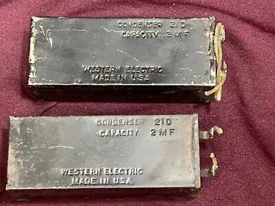 Vintage 1930s Close Pair Western Electric 21D Capacitor  Condensers Crossover • $180