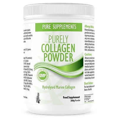 Collagen Powder Pure Marine With Hyaluronic Acid Vitamin C Etc Skin & Nails 300g • £25.90