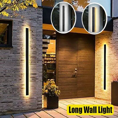 LED Wall Light Sconce Waterproof Indoor Outdoor Modern Lamp Exterior Long Strip • $29.06