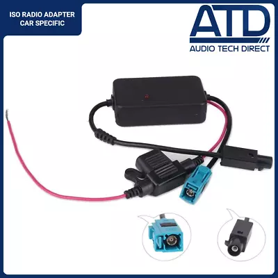 Aerial Adaptor For VW EOS Caddy Golf Single Fakra Amplified Radio Signal Booster • £9.99