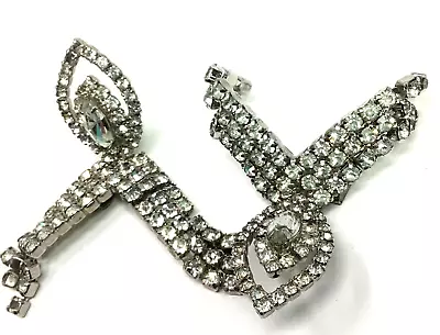 Vtg  Musi Shoe Clips Accessories Prong Set Rhinestones Wedding Holiday New Years • $14.95