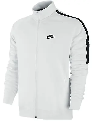 £32.99 • Buy Nike Jacket White Mens Tribute Track Top Full Zip Jacket White Gym Running Top