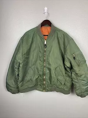 Vintage 90s MA-1 Military Bomber Jacket Flyers Hal Industries USAF Size Large • $50