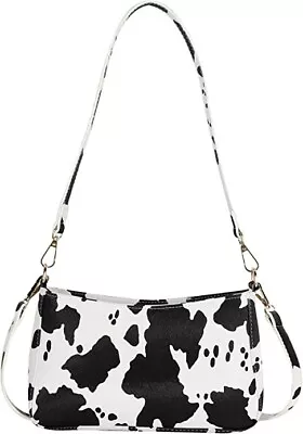 Brand New Cow Print Shoulder Bag Long & Short Straps Small Underarm Bag • £8.49