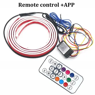 APP Remote Car RGB LED DRL Hood Light Running Lights Turn Signal Headlight Lamp • $23.30