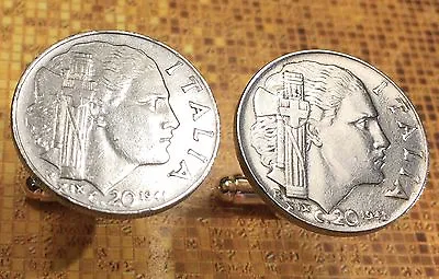 Vintage Italian Savoy Shield & Axe 1939-1943 WWII Historic Italy Coin Cufflinks! • $21.95