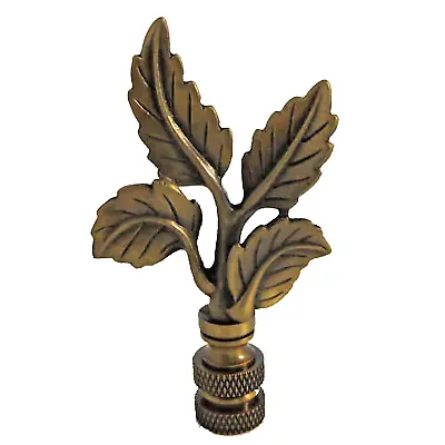 4-leaf Lamp Shade Finial Antique Brass - Finial Thread • $11.90