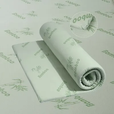 Bamboo Mattress Topper Memory Foam Mattress 2.5cm & 5cm Thick All Size Available • £38.99