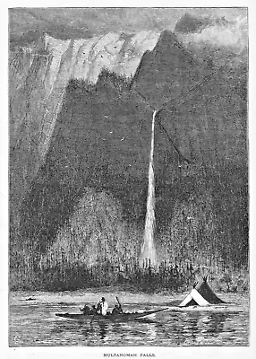 Multanomah Falls On The  Columbia River 1874  Original Print ! • $8.99