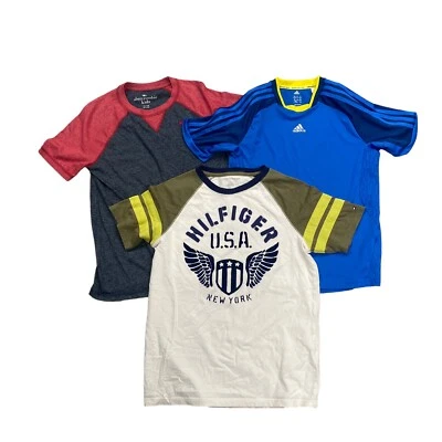 $29.99 • Buy 3x Boys Tops T Shirts Clothes Clothing Bundle Lot Size 11 / 12 / 14 Tommy Adidas