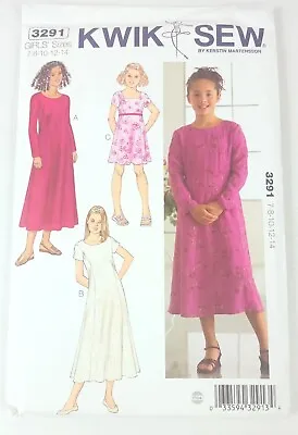 Kwik Sew 3291 Girls' Dresses UNCUT & SEALED Pattern Sizes 7 - 14  • $12