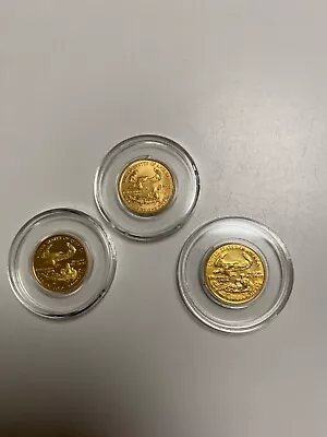 (3) 1/10oz GOLD AMERICAN EAGLE $5 COINS SET • $1200