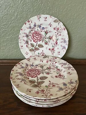 Set Of 6 Johnson Brothers Rose Chintz Salad / Dessert Plates Round 7 3/4  In EUC • $55.04