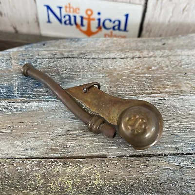 $6.97 • Buy Antique Finish Brass Boatswain Whistle, Bosun Call Pipe, Necklace Pendant - Navy