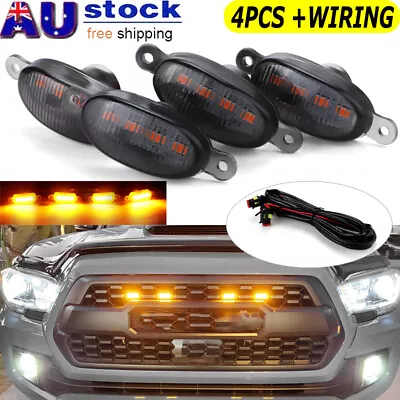 4x Front Grille LED Amber Light Raptor Style Cover For Ford F150 F250 F350 +Wire • $22.79
