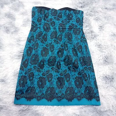 $24.95 • Buy City Chic Womens Strapless Cocktail Party Dress [PLUS XS] Teal Lace Floral Print